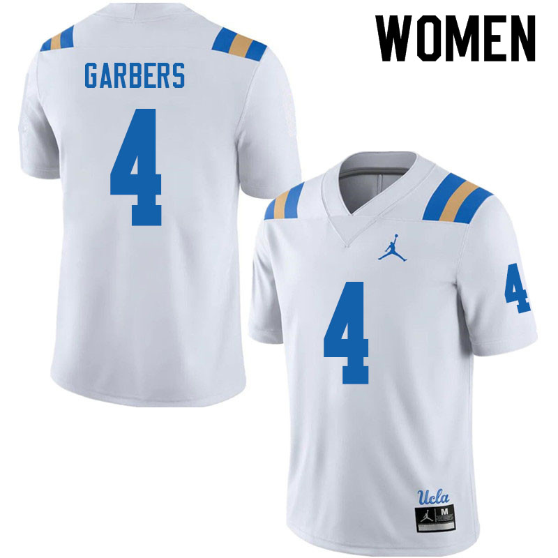 Jordan Brand Women #4 Ethan Garbers UCLA Bruins College Football Jerseys Sale-White - Click Image to Close